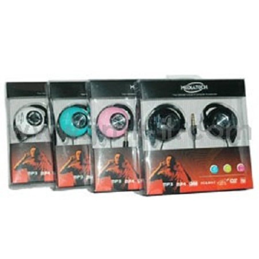 Mediatech MSE-02 Earhook Earphone - Hijau [56015]