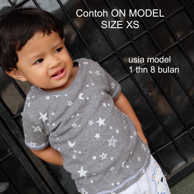 KAOS ANAK LAKI LAKI ADEM KAOS HARIAN BAHAN BABY TERRY MURAH MOON AND STAR