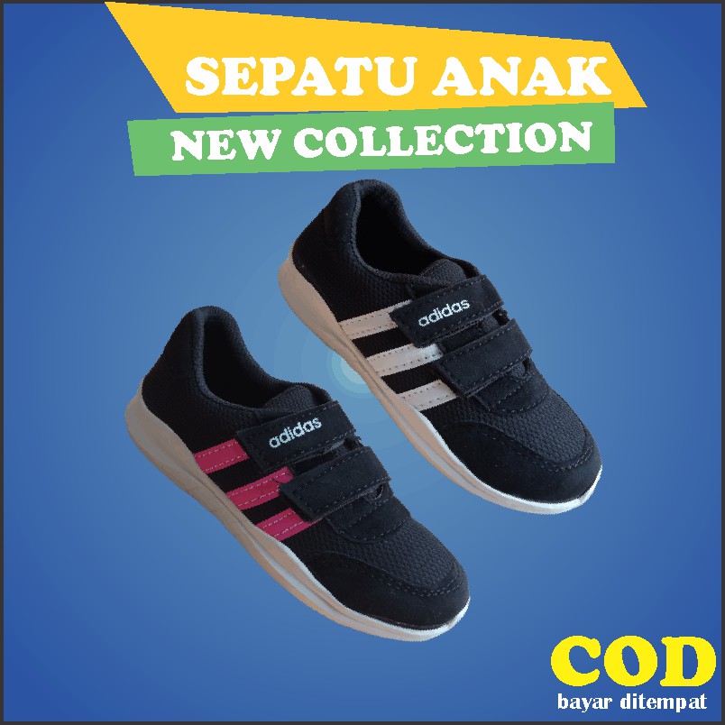 sepatu anak laki laki sepatu sneakers cewek cowok sepatu sekolah hitam polos sepatu olahraga anak