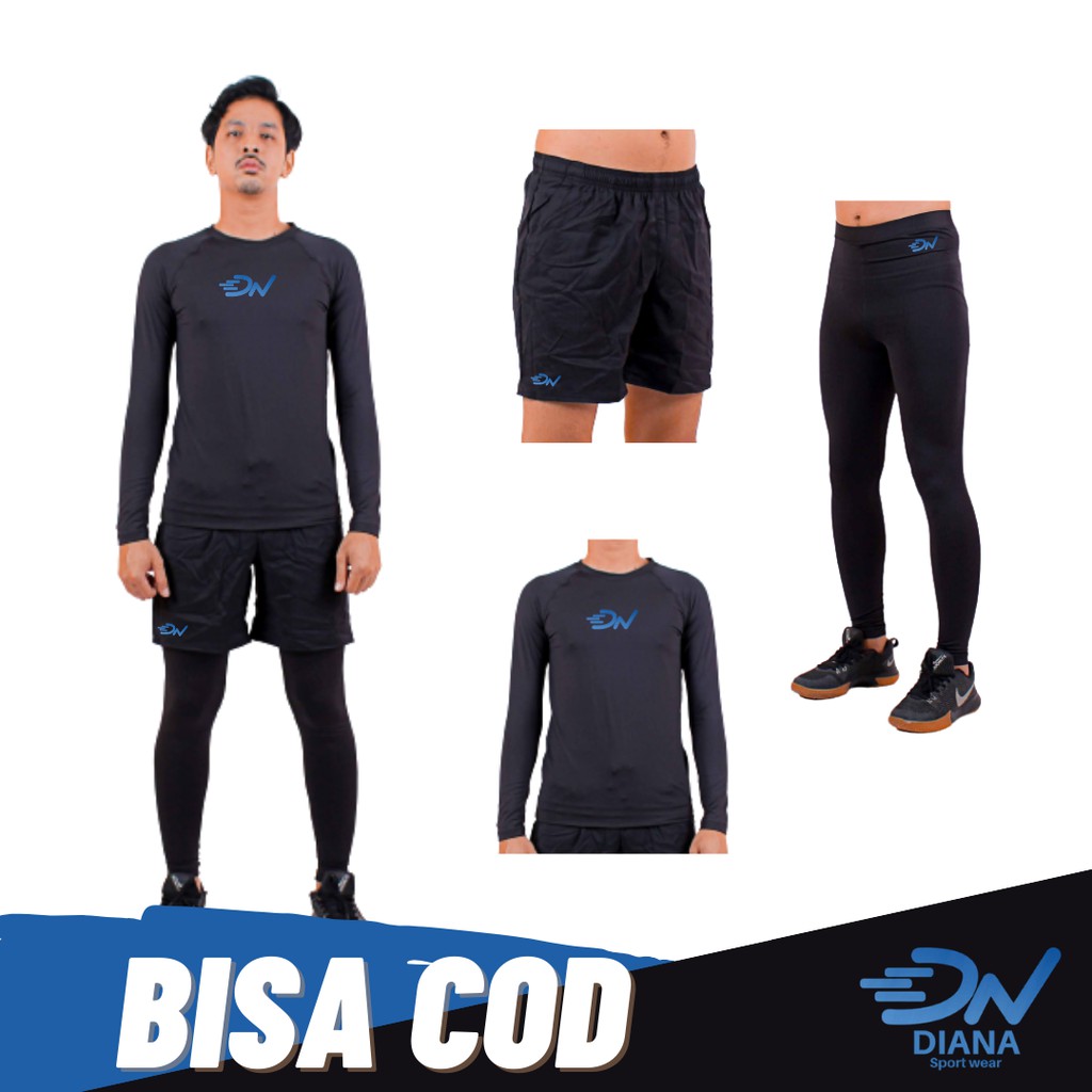 Baselayer pria full set pakaian olahraga running gym pria | base layer pria jumbo | paket baselayer
