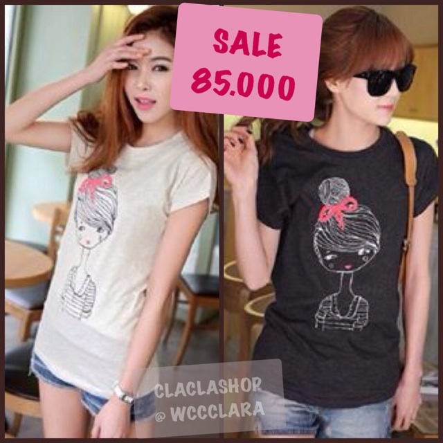Baju Atasan Kaos Anak Dewasa Remaja Import Korea| Baju Cewek Casual| Atasan Simple Wanita| Ready