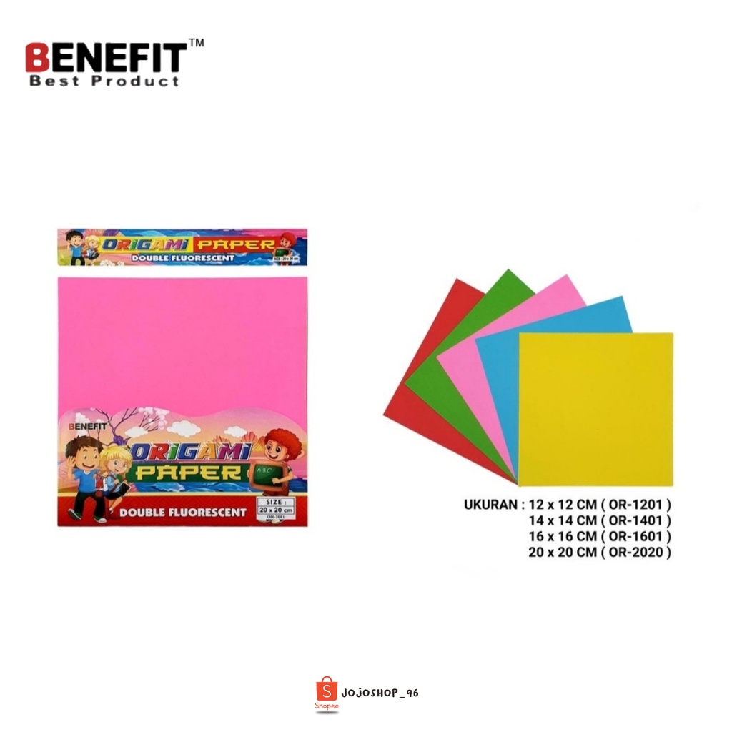 

Kertas Lipat Origami Paper BENEFIT Double Fluorescent With Hanger (20lbr)