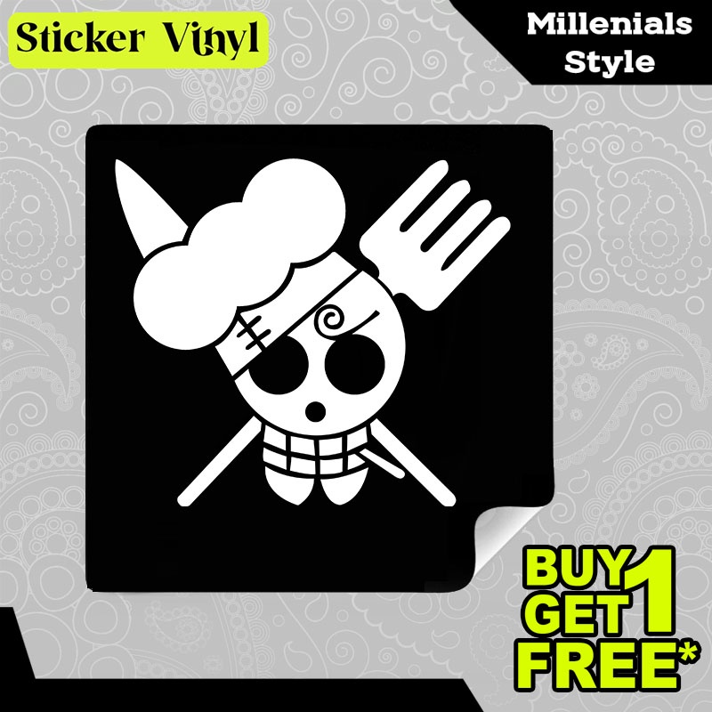 

Stiker Sticker Anime One Piece Sanji Logo Serial Animasi Jepang Populer Aesthetic Bahan Vinyl Satuan Anti Air