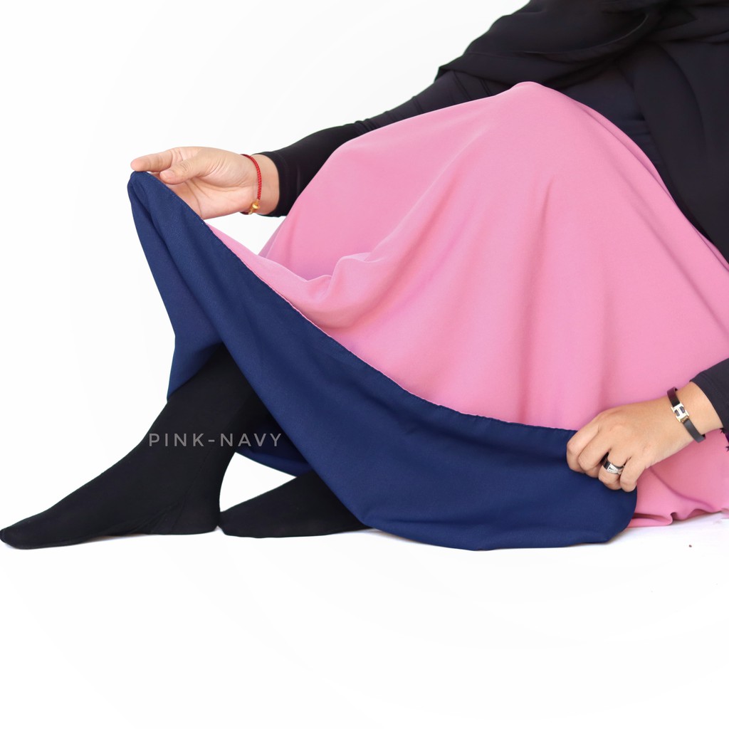 Rok bolak balik | rok Wolfis dua warna | rok panjang | rok bolbal | maxi skirt |