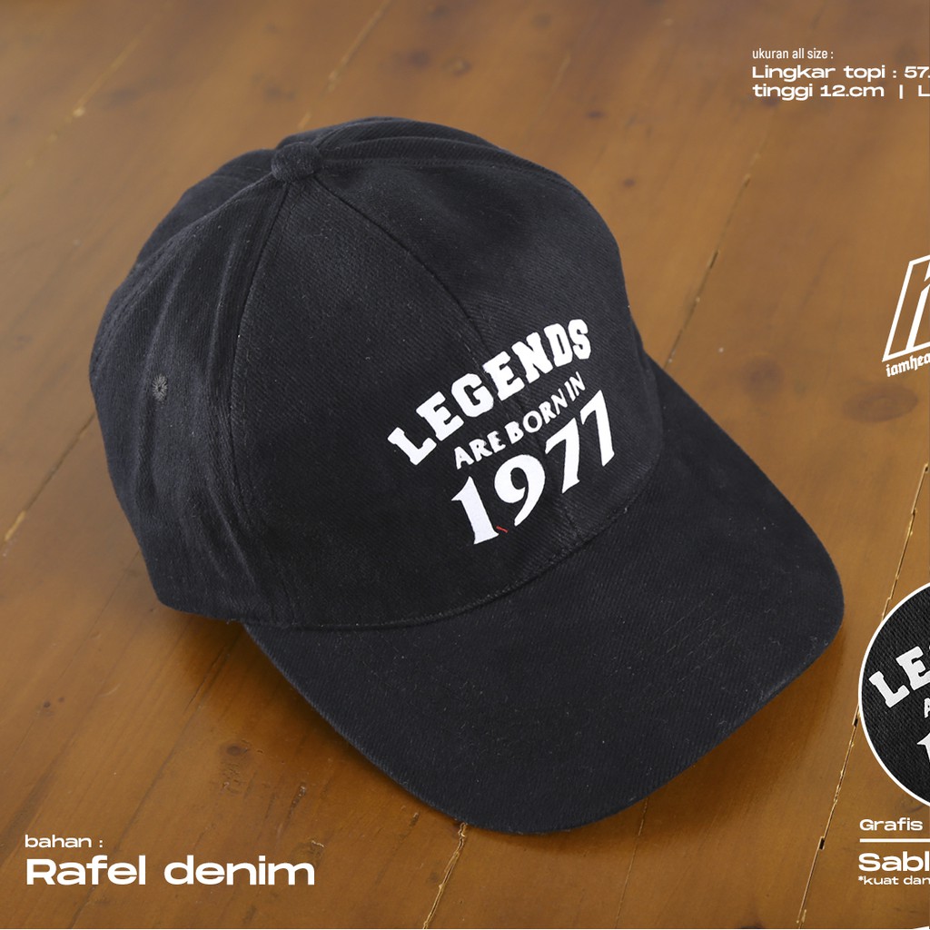 Topi Baseballcap Hitam 1977 Legends