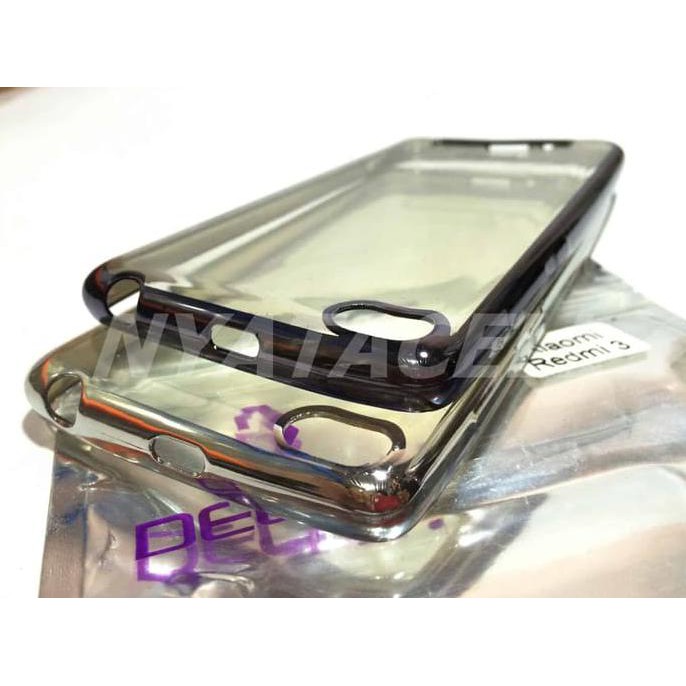 NEW CASE LIST CHROME XIAOMI REDMI 3 /TPU/SOFTCASE/ULTRATHIN/BUMPER/SOFT - HITAM MILENIA