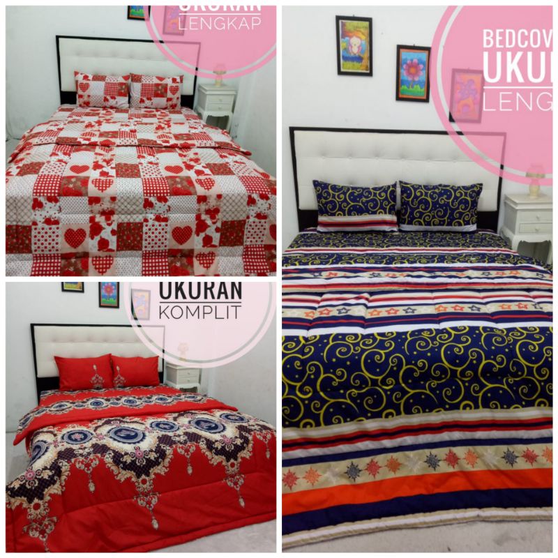 bed cover set murah motif