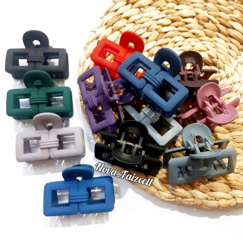 Jepit Rambut Kotak Terikat 4cm doff / Matte