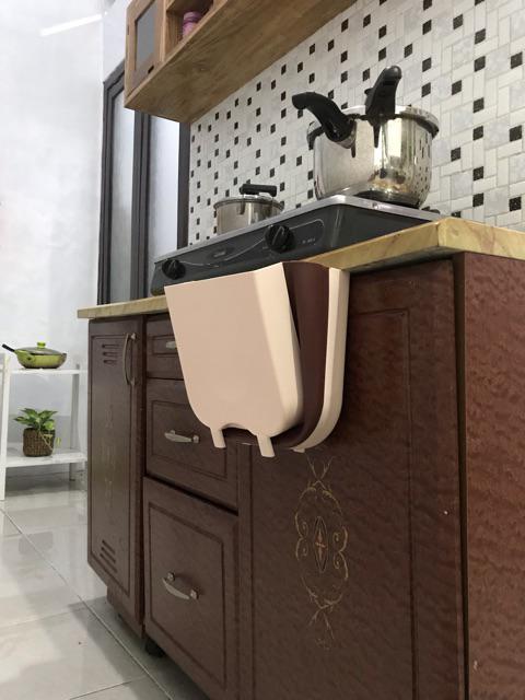 Tempat Sampah Gantung Lipat Portable Dapur Mobil Kamar Praktis Plastik Premium Murah
