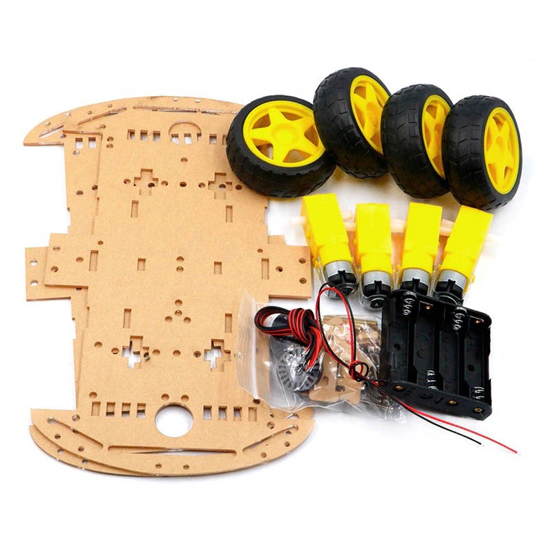 4WD Smart Robot Car Chassis Kits Speed Encoder 2WD dengan battery box