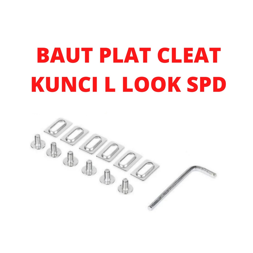 BAUT PLAT KUNCI L CLEAT LOOK SPD Roadbike Bicycle Bike Self locking Pedal TAPAL Set