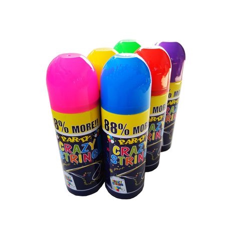 Crazy String / String Spray / Silly String / Semprotan Jaring Warna / Spray Paper Mix
