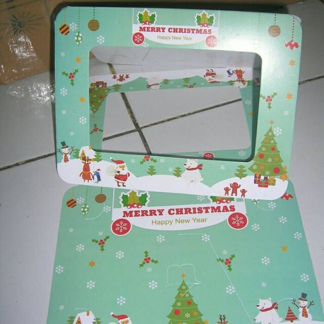 Frame foto kertas tema natal  Christmas paper photo frame 4R