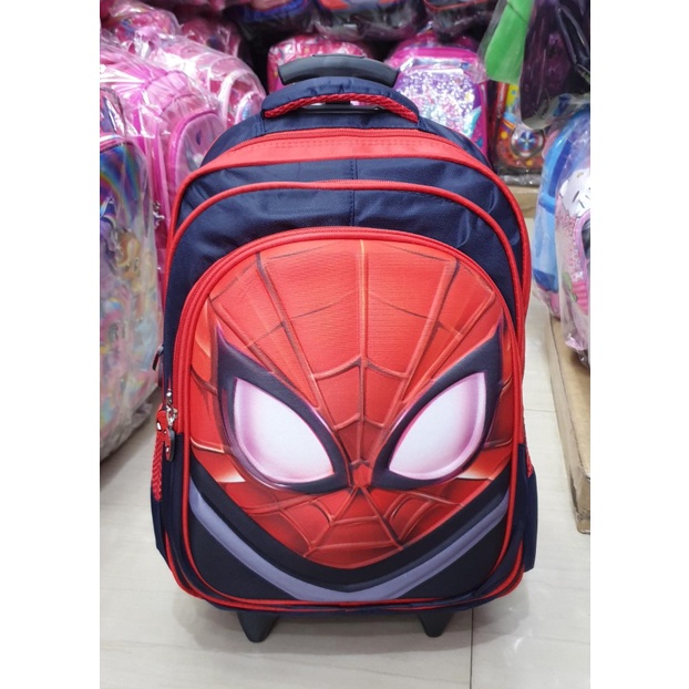 PROMO TERMURAH TROLLEY Roda Dorong SD 16&quot; UKURAN BESAR TAS ANAK SEKOLAH LAKI LAKI SD Karakter SUPER Jagoan TIMBUL 3Res IMPORT ( Garis Zoom 3D 16&quot; )