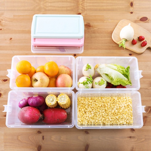 Transparent Rectangular Drawer Type Food Storage Box with Lid / High Capacity Fresh-keeping Sealed Box