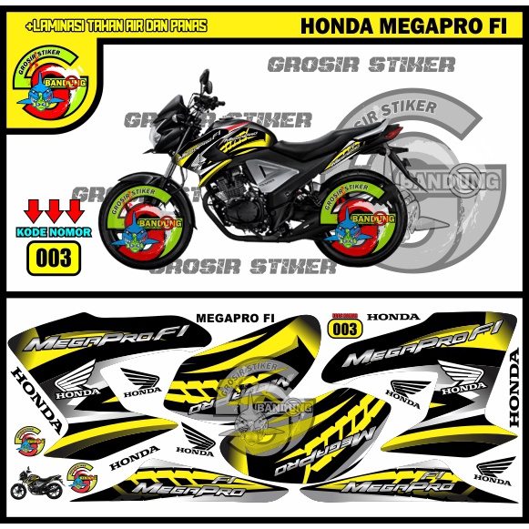 STRIPING STIKER MOTOR VARIASI HONDA MEGAPRO FI