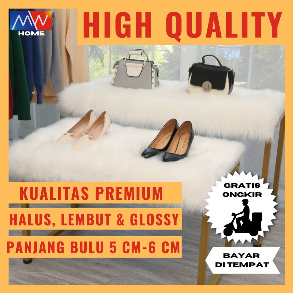 Karpet Bulu Kamar Tidur Murah Karpet Bulu Korea Kain Bulu Tebal Warna Putih Alas Foto Taplak bulu