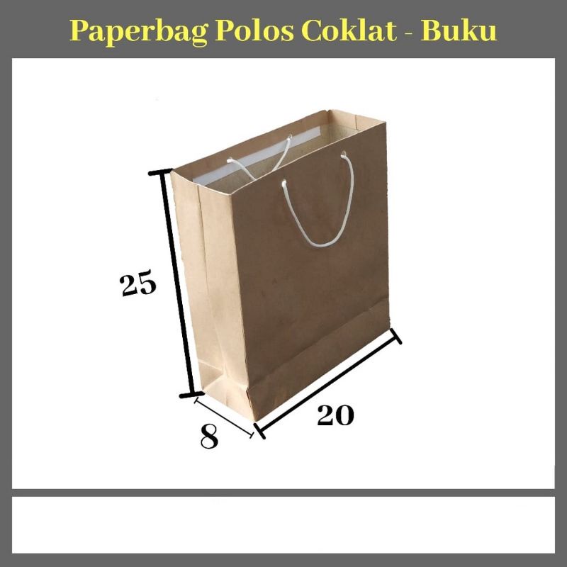 

Paper bag/Tas Kertas Coklat Polos Buku/Tas Coklat Polos Quarto ( 1pak/12pcs )