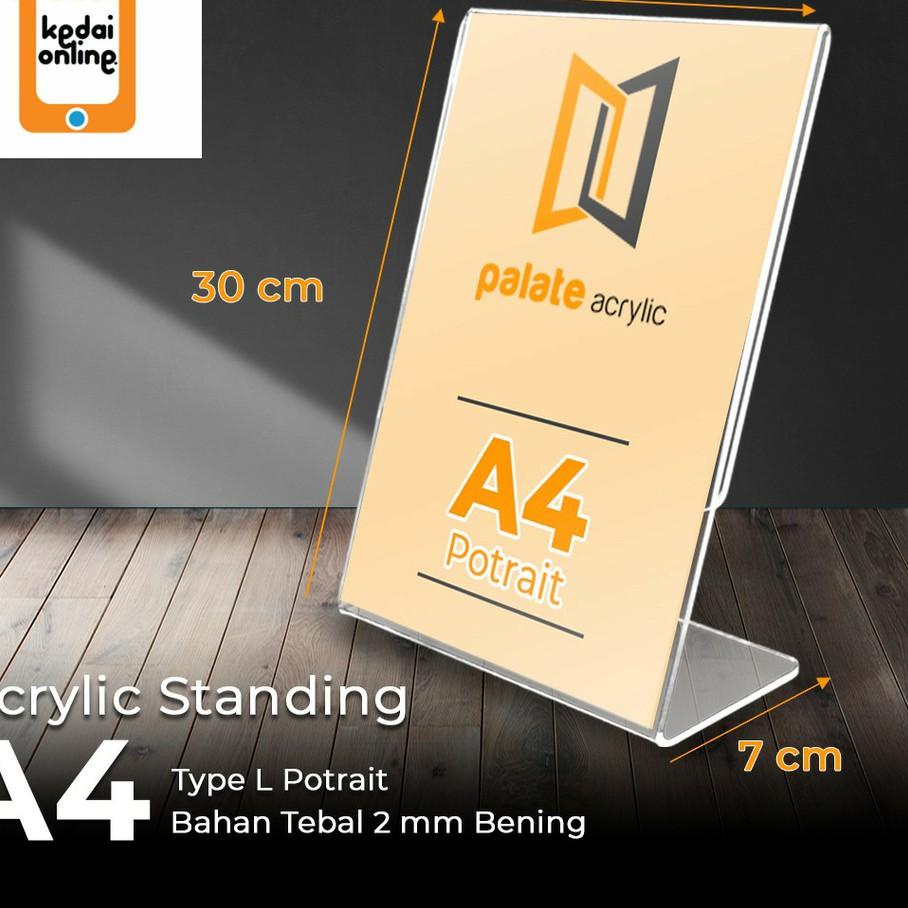 

❂ Acrylic tent holder / akrilik tent card A4 tempat brosur Meja Type L ○