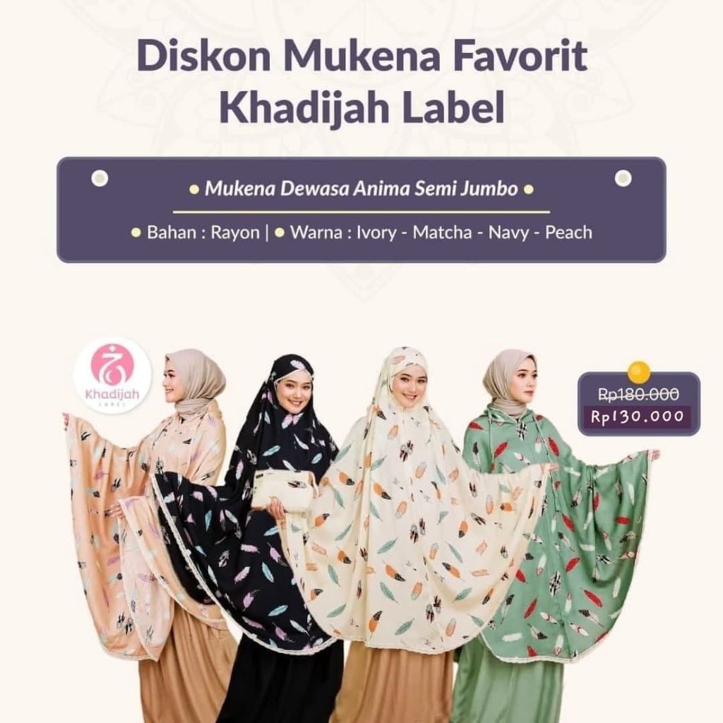 MUKENA KHADIJAH LABEL - Mukena Anima Semi Jumbo