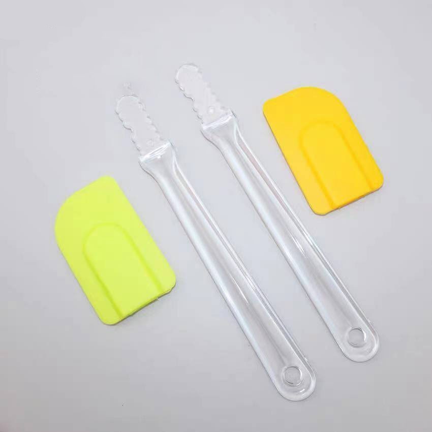 Hot Sale/1pcs Warna Random Silikon Cream Baking Scraper Non Stick Butter Spatula Cutter/Cokelat Penghalus Tahan Panas Dapur Pastry Tools Scraper