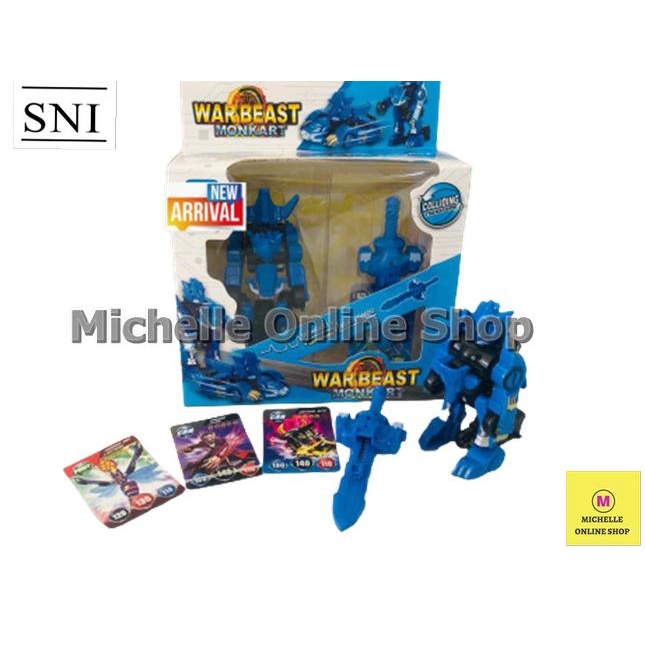 ☇ Promo Mainan robot monkart draka and leo berkualitas - Biru ✦