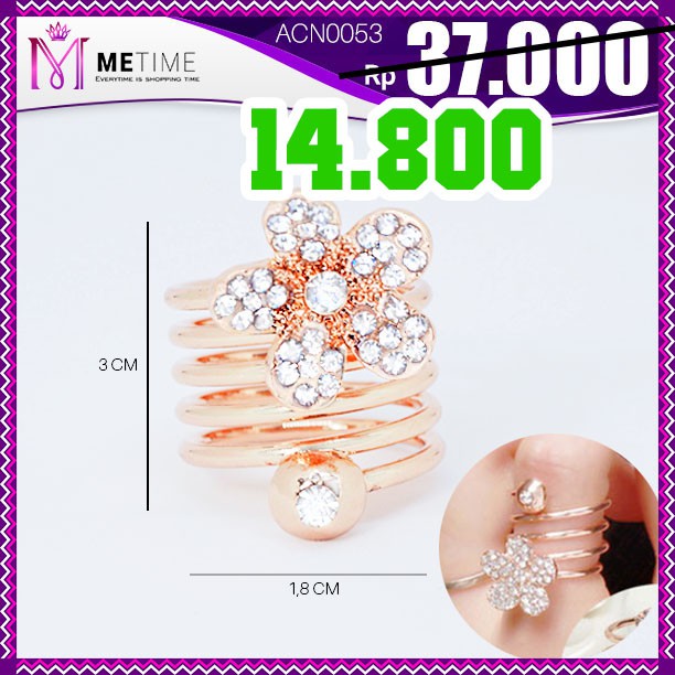 Cincin Korea fashion ulir full zircon (ACN0053) by Me Time