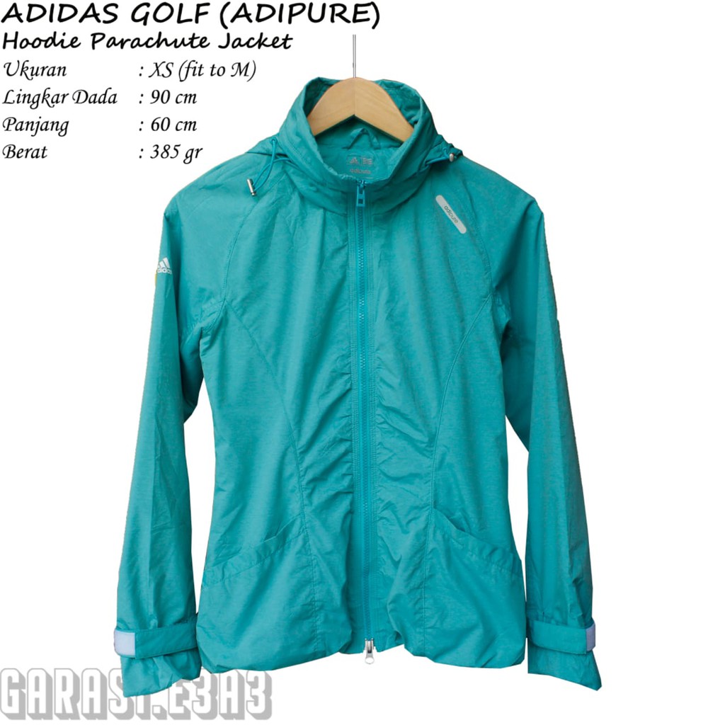 ADIDAS ADIPURE _ Hoodie Parachute Jacket _ Jaket Parasit Golf _ Thrift Shop