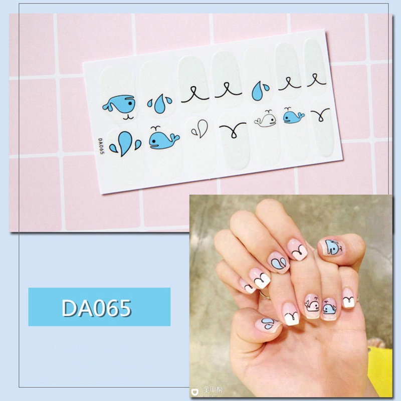 Da061-080 14pcs / Lembar Stiker Kuku Palsu 3d Untuk Nail Art Diy