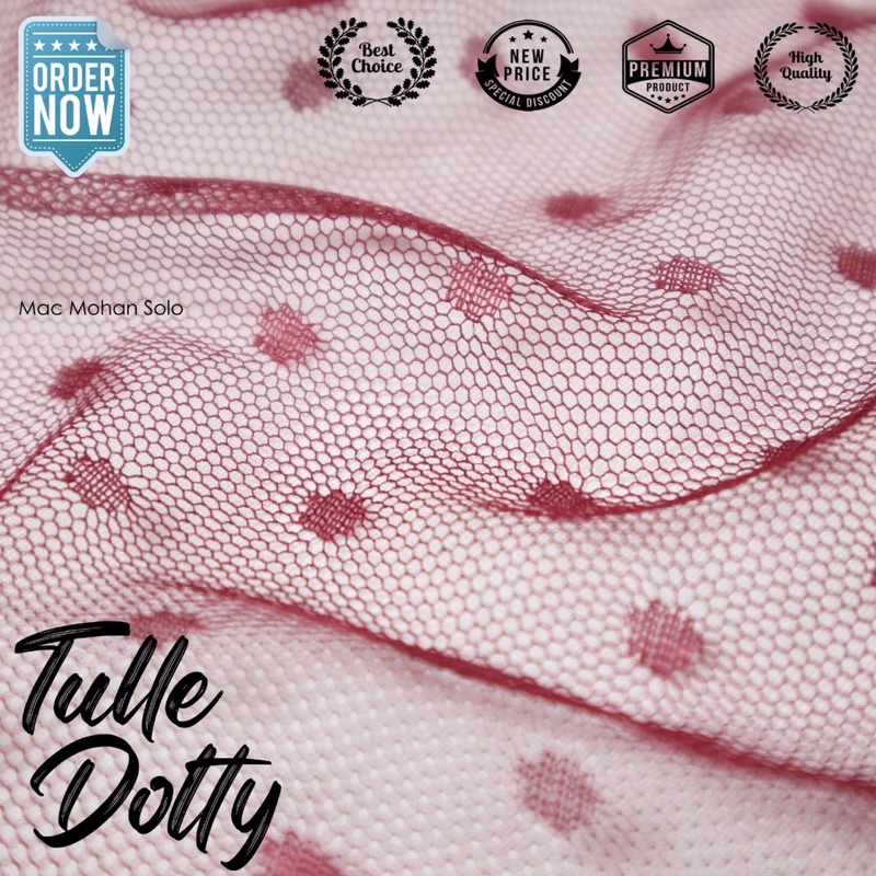 [TERMURAH] TULLE DOTTY TILE POLKADOTS PER-0.5M TILE DOT POLYSTER NYLON HALUS PREMIUM TILLE APLIKASI