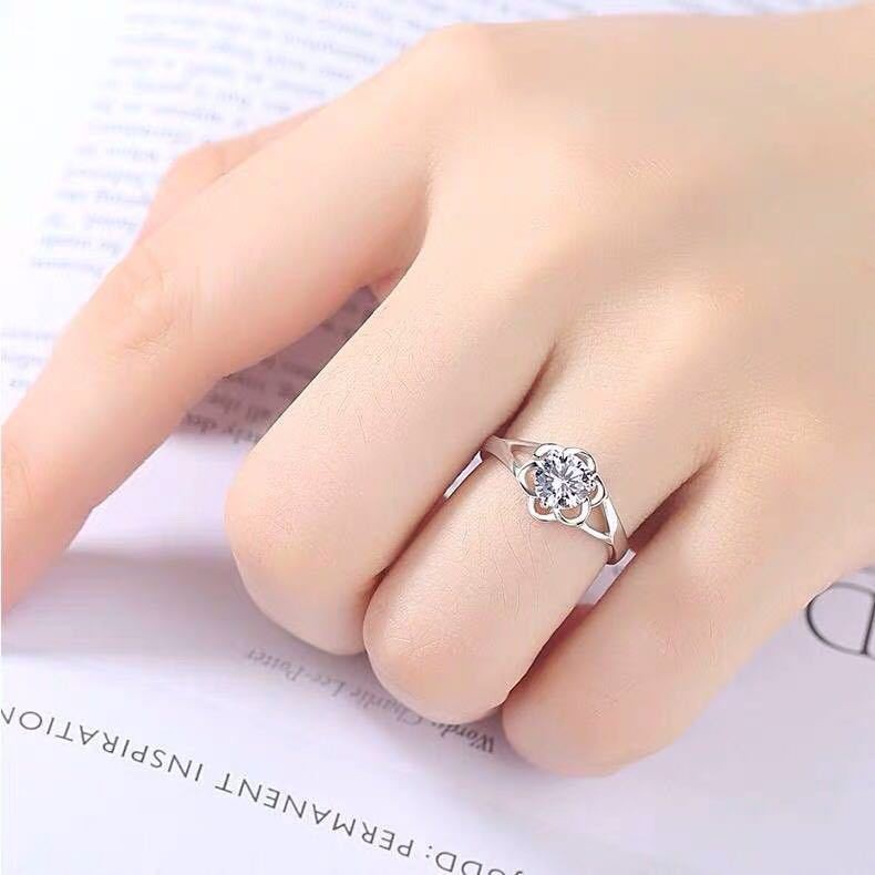 Cincin kawin cincin bunga wanita fashion Korea