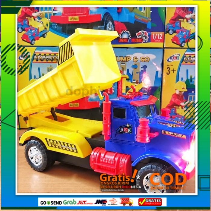 MAINAN TRUK KONSTRUKSI JUMBO BUMP AND GO LAMPU DAN MUSIK - MOLEN
