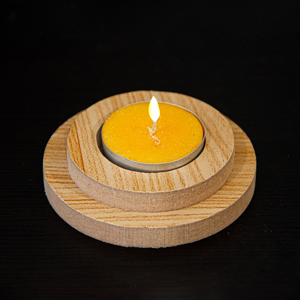 Tempat Lilin Isi 1 Tea Light Candle Holder Minimalis Bahan MDF - CR014