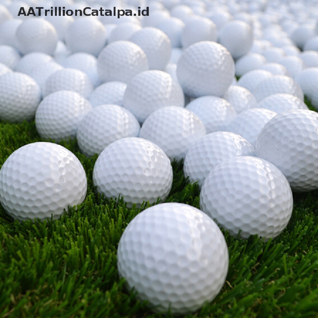 Aatrillioncatalpa 10pcs Bola Golf Bahan Busa PU Warna Putih Untuk Latihan Indooroutdoor