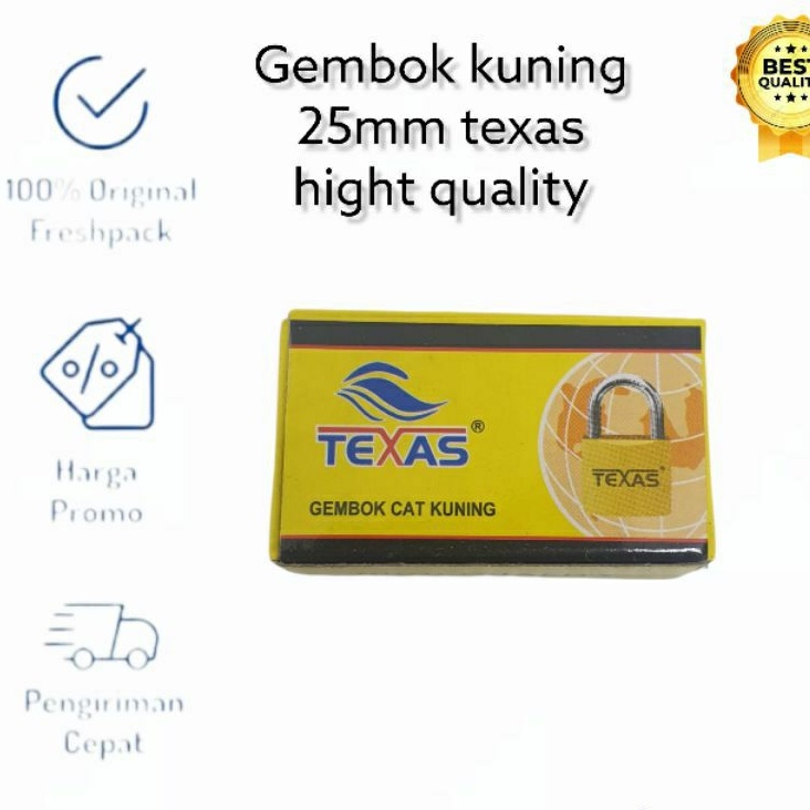 Gembok Koper Kuning Kecil 25mm Gembok Kuning Gembok Koper 25 mm gembok texas