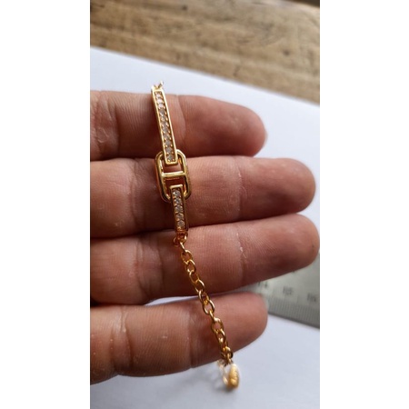 Gelang Tangan Wanita Titanium Anti Karat Lapis Emas59651-18MN