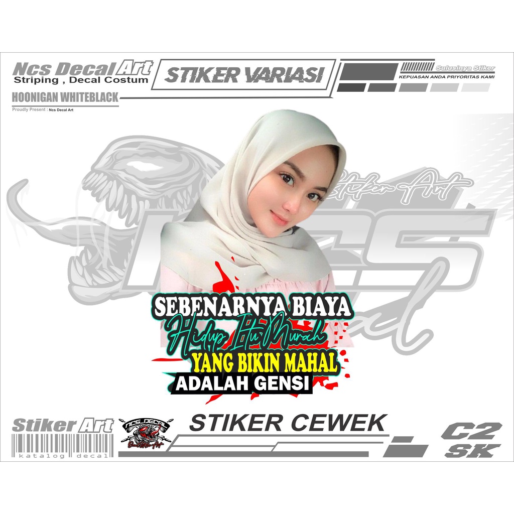stiker cewek stiker mobil/truk/canter stiker variasi stiker motor
