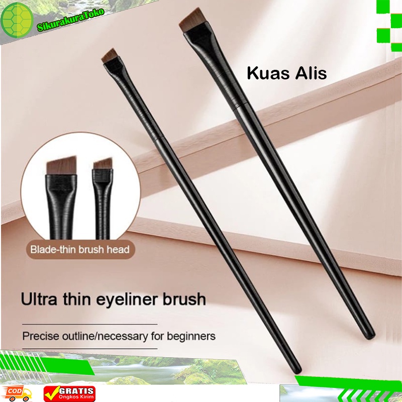 (NCS) Kuas Alis Hitam Pen Eyebrow Brush Bahan Bulu Sintetis Super Tipis brush Eyeliner Mata Untuk Alat Makeup Kecantikan Brushes Makeup Face MAC