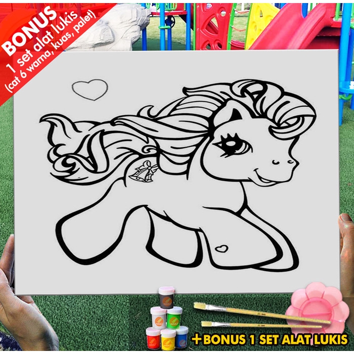 

Kanvas Lukis Coloring Pony Mania 30x40 cm MEL1169 Mewarnai Coloring