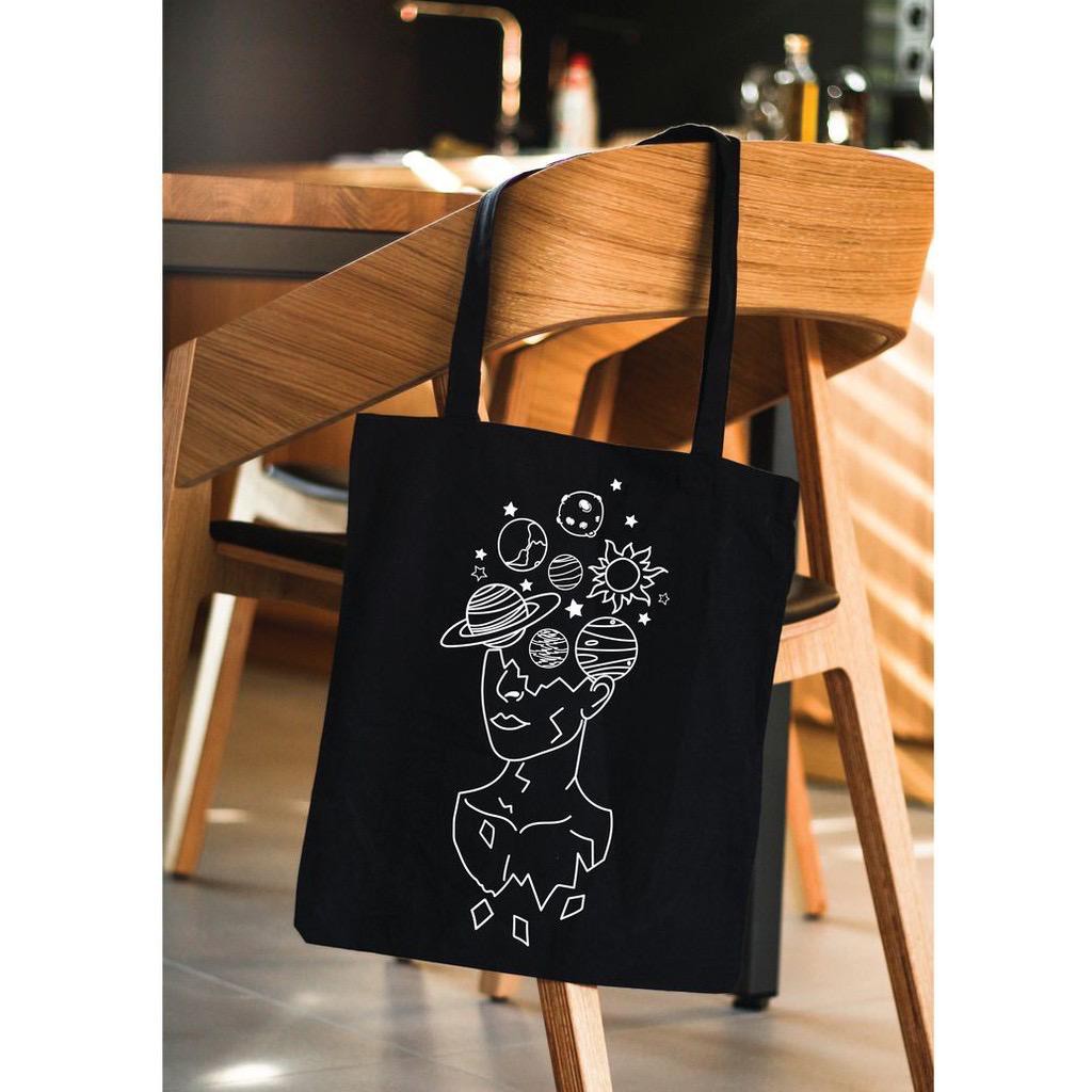 [LOKAL] POKY - Totebag tote (PAKAI SELETING) Karakter Tote bag kpop murah wanita custom motif