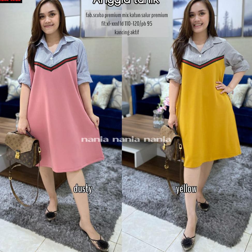 MALL  ( Bisa COD ) Tunik Wanita Model Terbaru / Baju Muslim / Fashion Wanita / Anggita Tunik