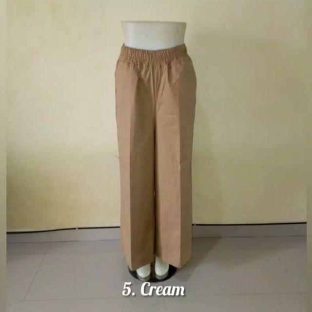 Kulot polos bahan katun stret-Cream