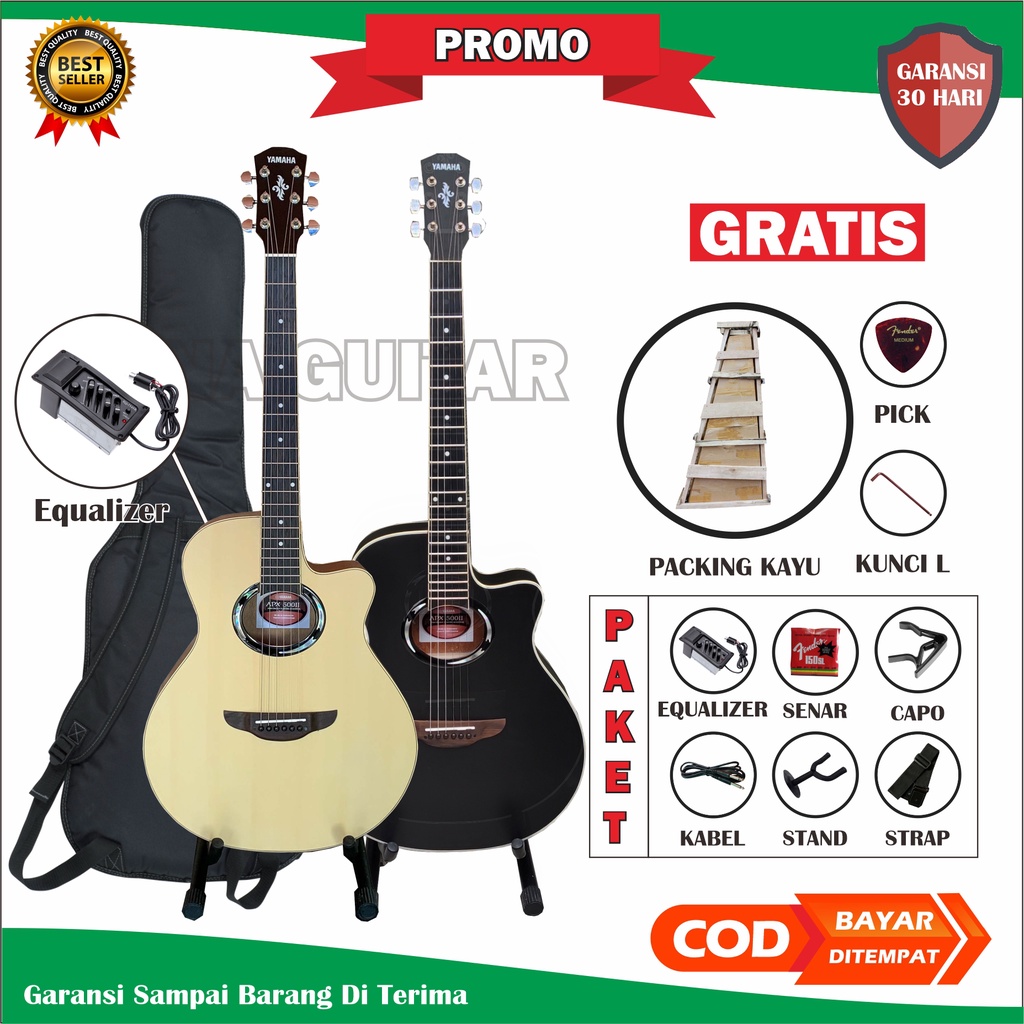 Gitar Akustik Elektrik Tanam Besi Yamaha APX 500i Lengkap Bonus Free Packing Kayu Termurah