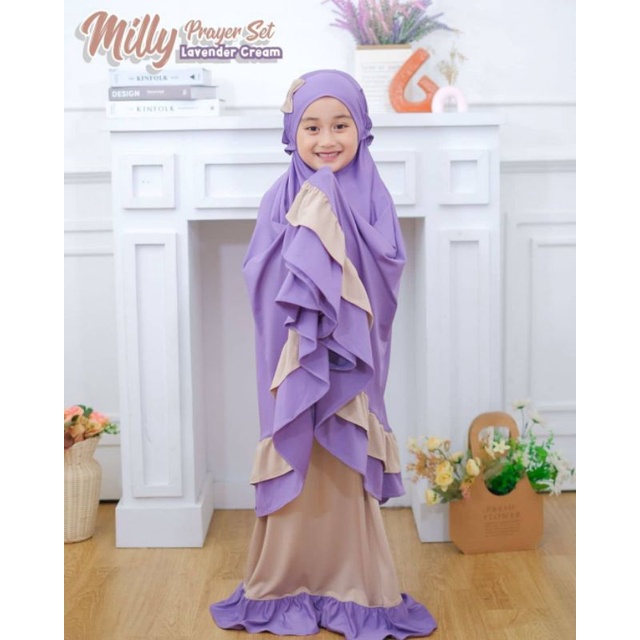 MUKENA ANAK KATUN RAYON TERLARIS/MUKENA ANAK 9-12 TAHUN/MUKENA SHAFA KIDS/MUKENAH ANAK TERBARU/MILLY PRAYER SET/FARMOSLEMSTORE