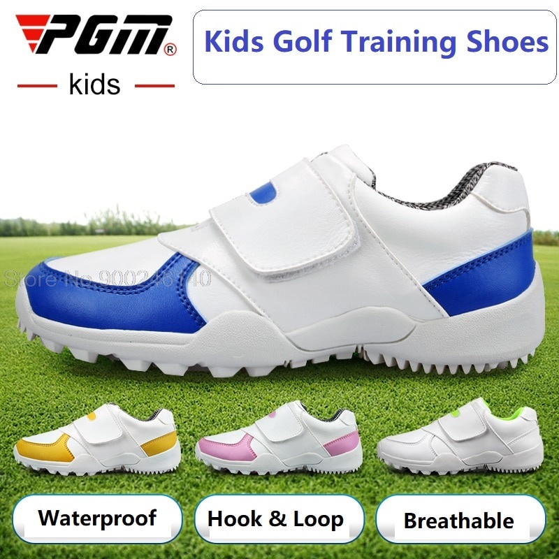 Pgm Golf Shoes For Children Junior Non Slip Waterproof Kids Sneakers Waterproof  Sports Shoes Boys G