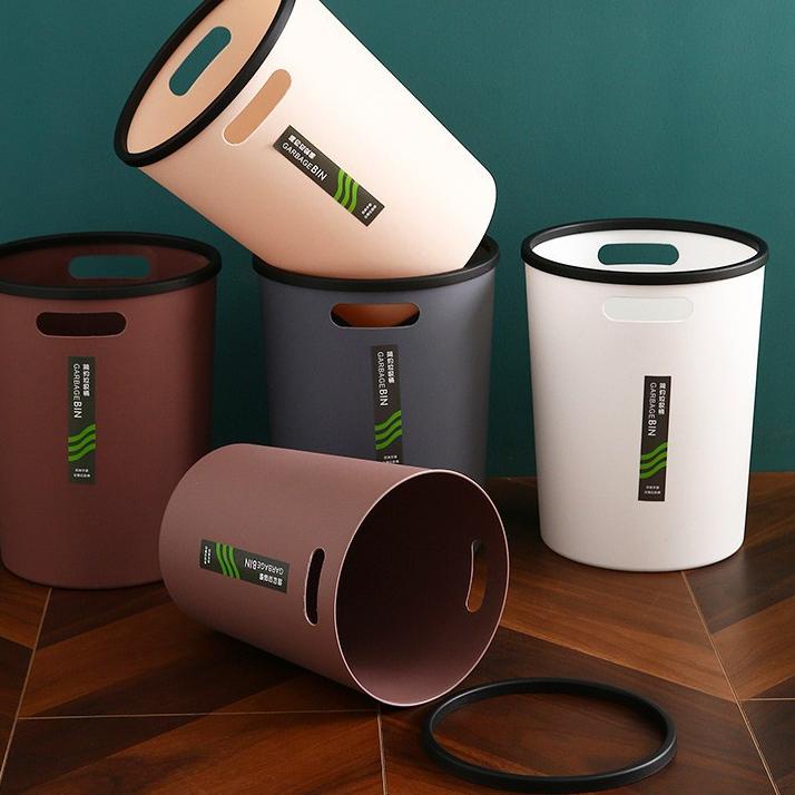 ⚡️9.9 MALL⚡️ (clashop)tong sampah bulat/Tempat sampah plastik warna canggih/Ember 