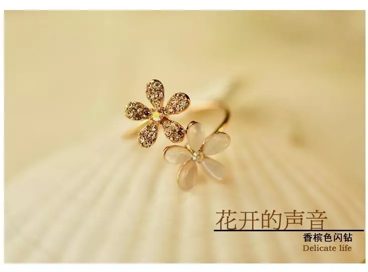 MORYMOSHI C08 Cincin Wanita  Bunga Berlian Fashion Korea Murah