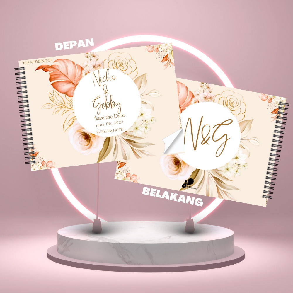 Buku Tamu Pernikahan Custom Nama/ Wedding Guest Book Custom Nama Soft Cover DESIGN TERBARU 2022