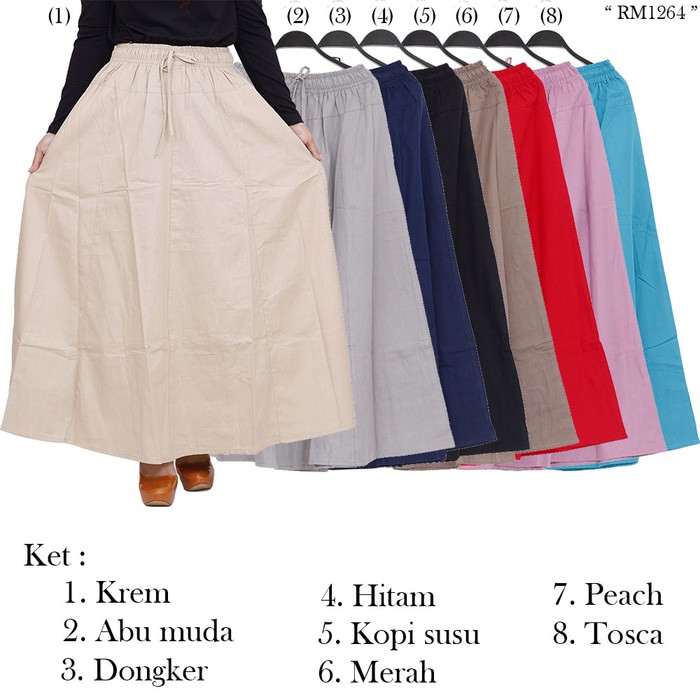 PROMO  Rok Panjang Jumbo / Rok Wanita Size Jumbo Model Payung Katun Bangkok