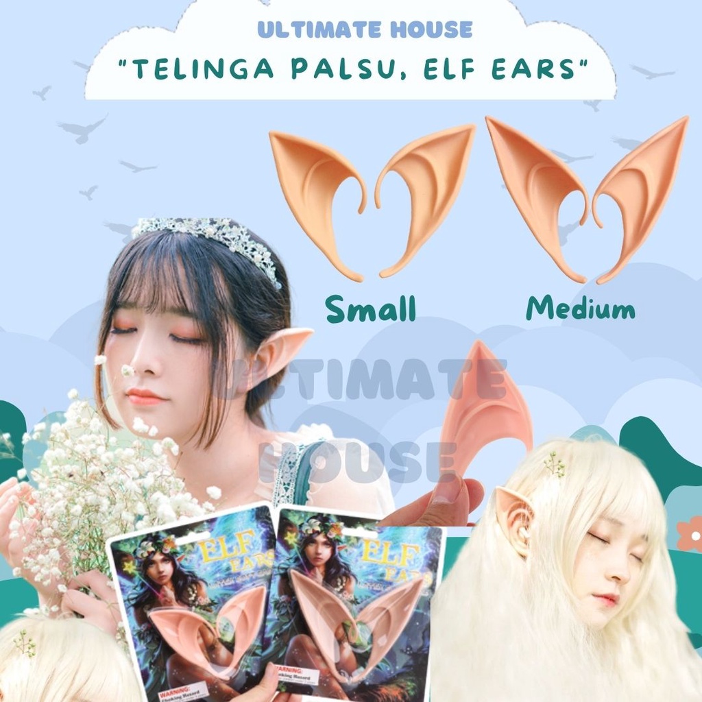 Telinga Elf Kuping Palsu Elf Ears Aksesoris Cosplay Anime Halloween